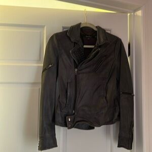 Leather motorcycle jacket